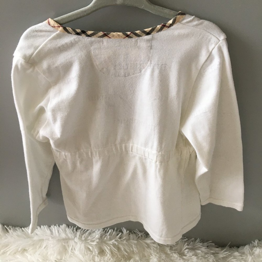 BURBERRY White Nova Check lined Wrap Shirt Size 3 - Picture 7 of 7